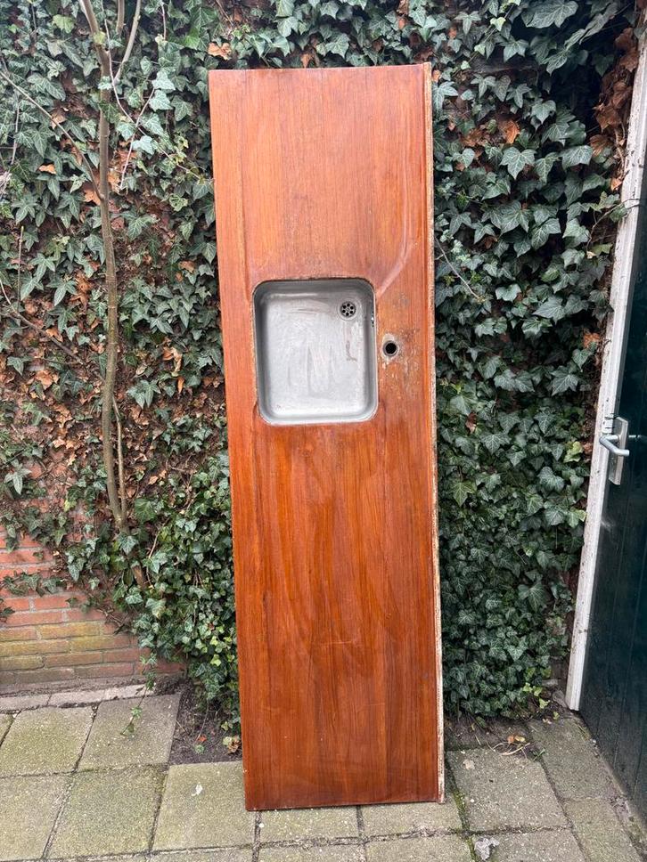 Houten aanrechtblad met ingebouwde spoelbak, Huis en Inrichting, Keuken | Complete keukens, Gebruikt, Overige typen, Bruin, Hout