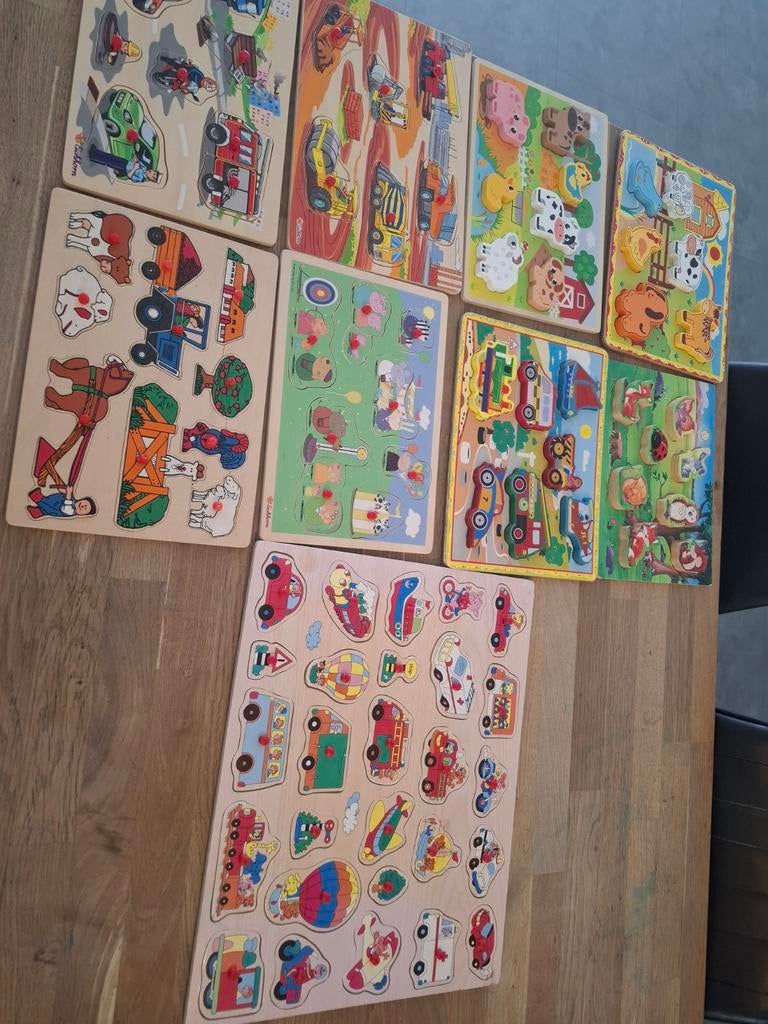Houten Puzzels voor Kinderen - Diverse Thema's, Ophalen, Minder dan 10 stukjes, 6 maanden tot 2 jaar