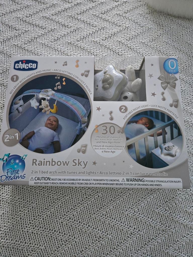 Chicco Rainbow Sky Muziekmobiel met leuke figuurtjes, Kinderen en Baby's, Speelgoed | Babyspeelgoed, Ophalen, Zo goed als nieuw