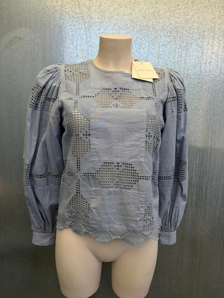 Linnen blouse magali Pascal xs heather blue arti, Ophalen of Verzenden, Zo goed als nieuw, Maat 34 (XS) of kleiner, Blauw