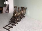 Vintage metalen stoomlocomotief met spoor - 11 kg, Ophalen, Gebruikt, Locomotief, Overige merken