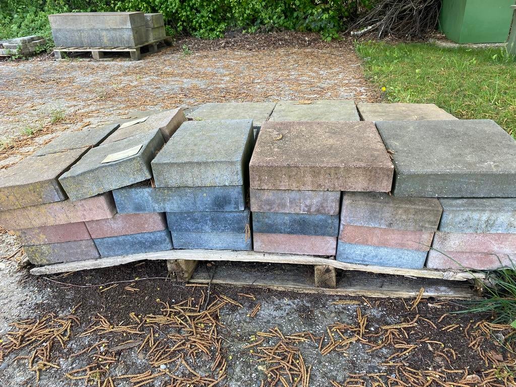 Gratis diverse tegels, Ophalen, Gebruikt, Beton, Terrastegels