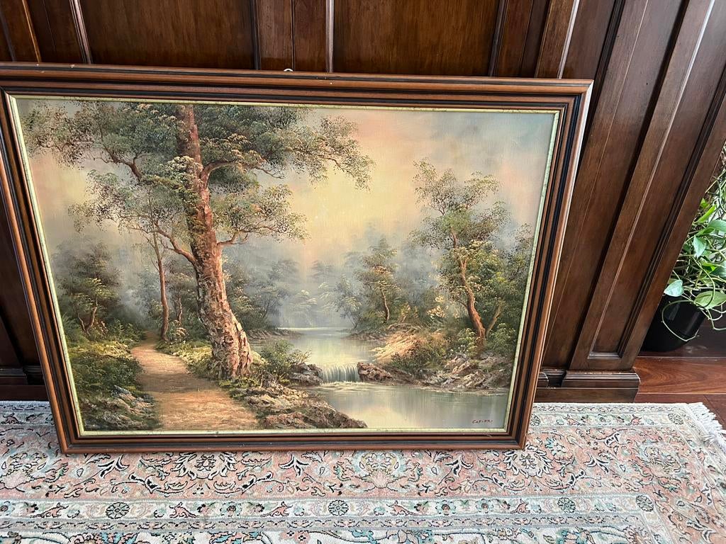 Schilderij Irene Cafieri - Landschap met bomen, Ophalen