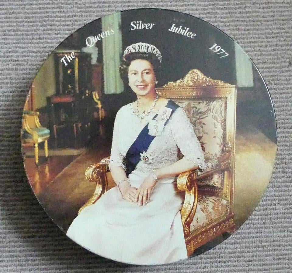 Queen Elizabeth II silver jubilee blik fotoprint 1977, Verzamelen, Ophalen of Verzenden, Gebruikt, Buitenland, Overige typen