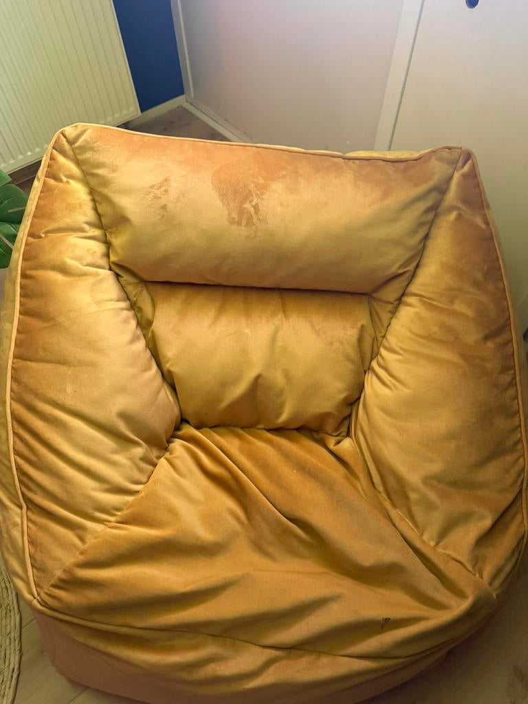 Zitzat blauw & geel, Huis en Inrichting, Zitzakken, Ophalen of Verzenden, Zo goed als nieuw, Blauw