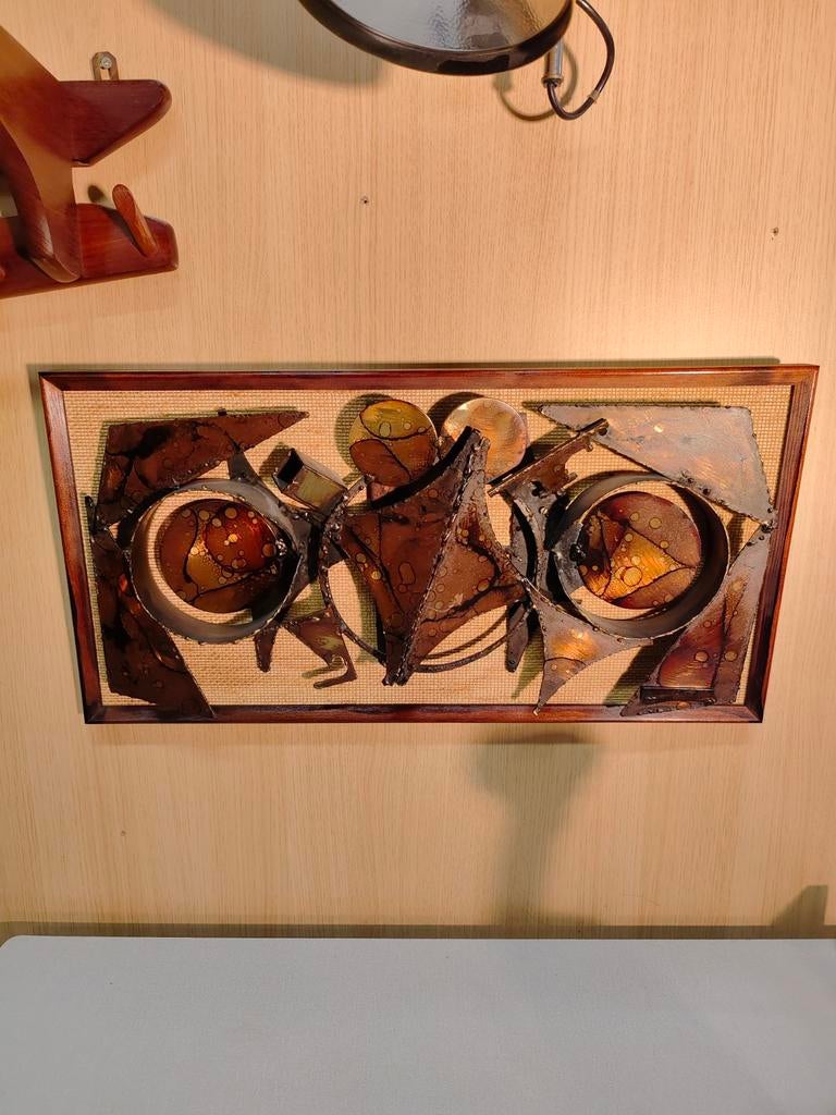 Vintage Brutalist metaal kunstwerk design Henrik Horst, Antiek en Kunst, Kunst | Designobjecten, Ophalen of Verzenden