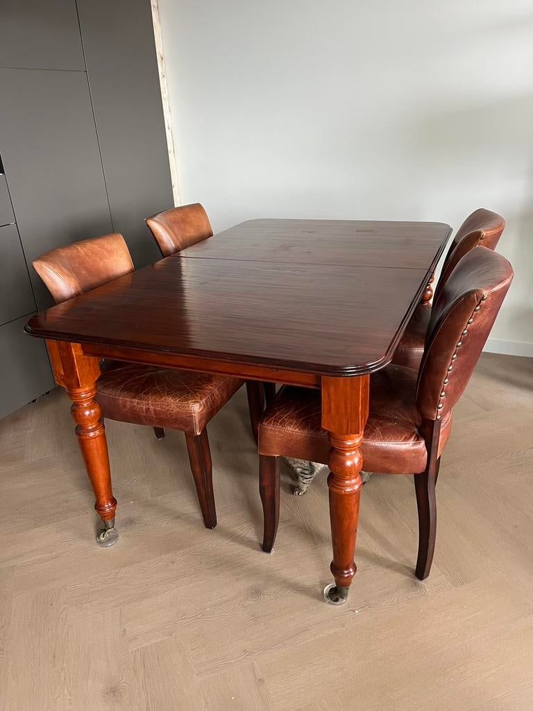 Mahonie eettafel, Huis en Inrichting, Tafels | Eettafels, Ophalen, Gebruikt, Klassiek, 50 tot 100 cm