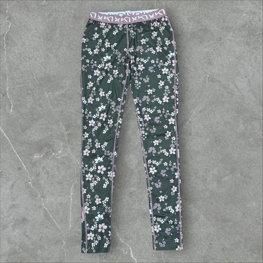 Kari Traa Green Floral Training Leggings Stretch ActivewearS, Ophalen of Verzenden, Zo goed als nieuw, Meisje, Broek