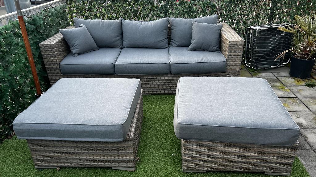 Lounge Set praxis, Tuin en Terras, Tuinsets en Loungesets, Ophalen, Kunststof, 3 zitplaatsen, Zo goed als nieuw