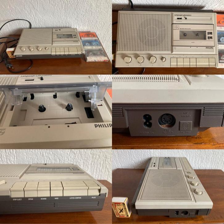 Philips LCH 1034/00 language laboratory cassettespeler, Audio, Tv en Foto, Cassettedecks, Enkel, Philips, Tape counter, Ophalen of Verzenden