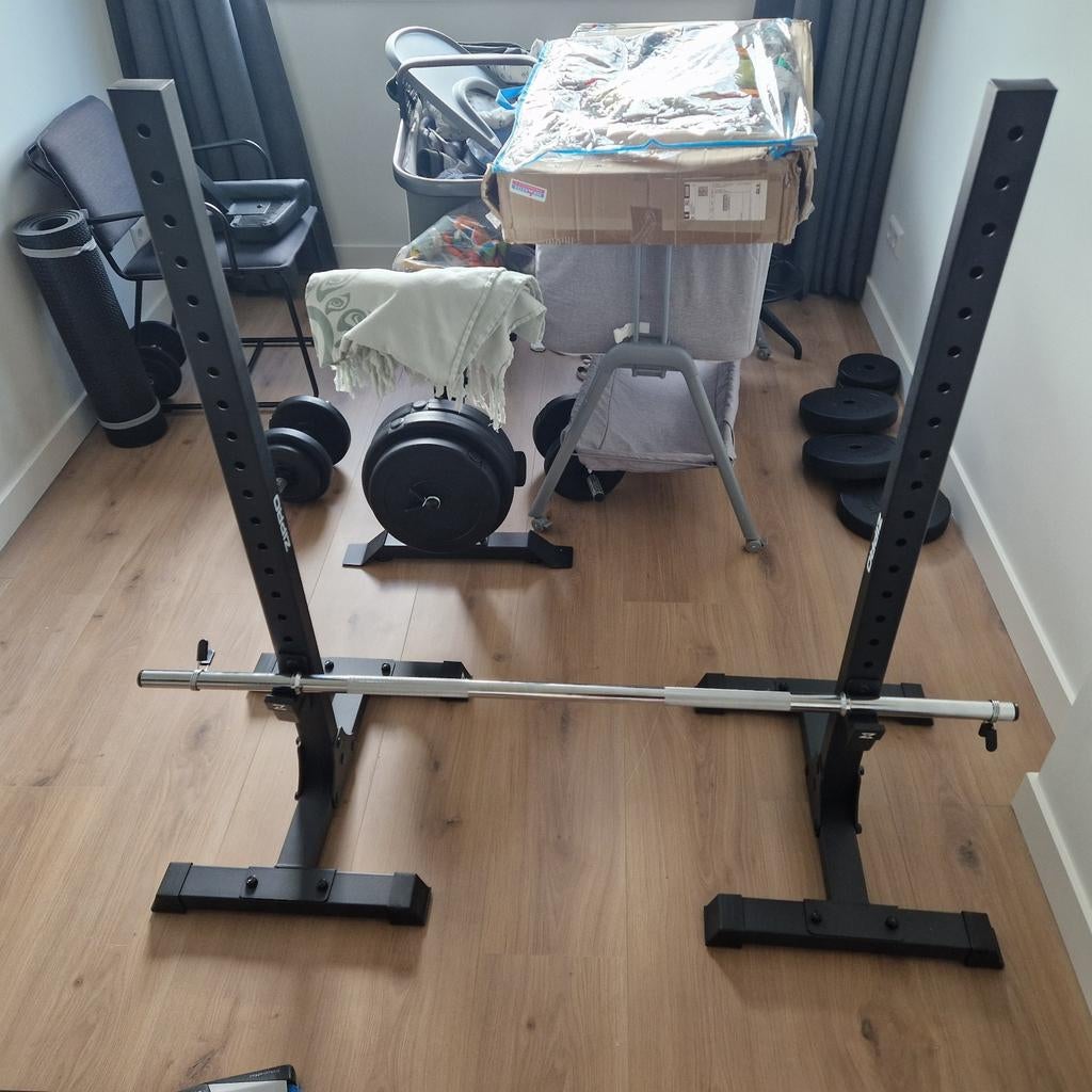 Zipro Haltersteunen met stang en klemmen (zonder gewichten), Sport en Fitness, Ophalen
