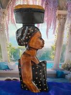 Houten Afrikaanse vrouw beeld – perfect voor muurdecoratie, Antiek en Kunst, Kunst | Beelden en Houtsnijwerken, Ophalen of Verzenden