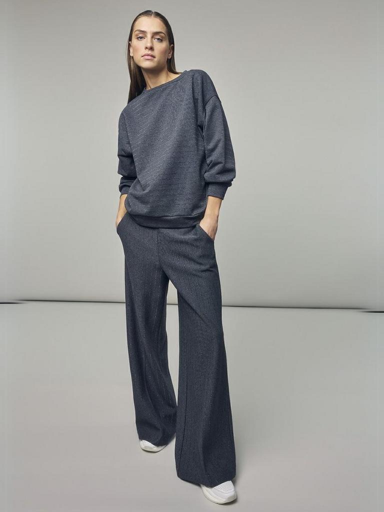 Corel wide leg broek Carmelia lurex antra melange maat 36, Ophalen of Verzenden, Zo goed als nieuw, Maat 36 (S), Grijs