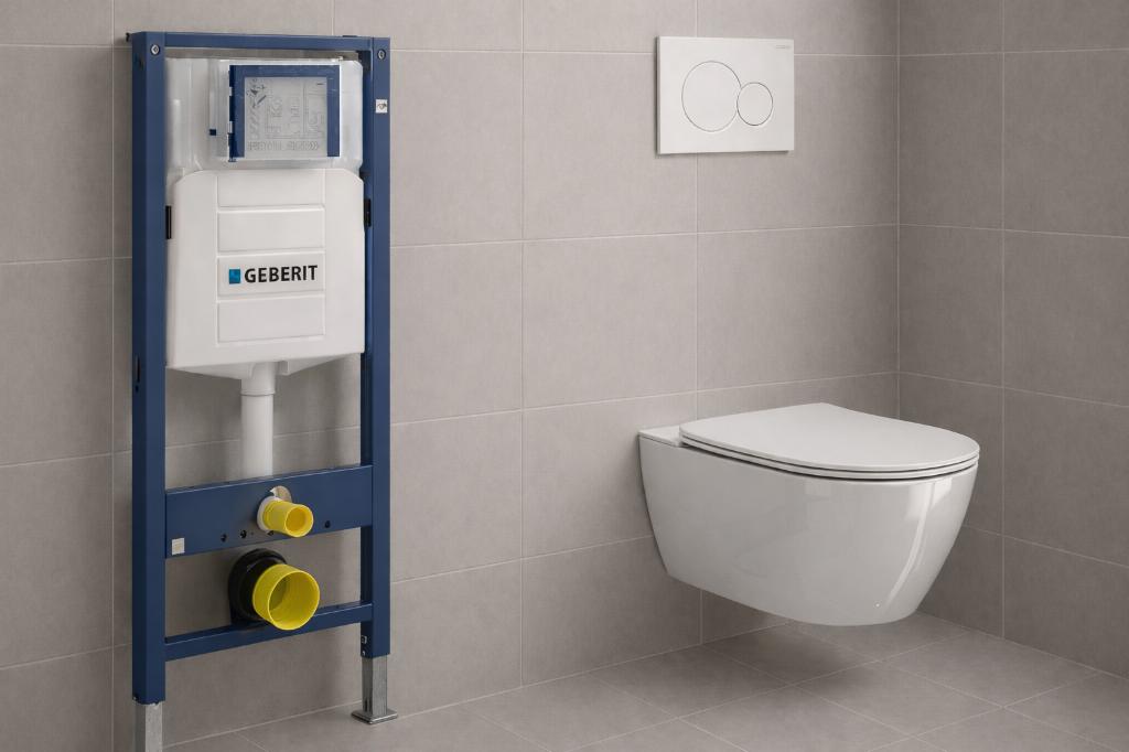 ACTIE !! Geberit up320 + Wc + drukplaat sigma01, Doe-het-zelf en Verbouw, Ophalen, Nieuw, Toilet