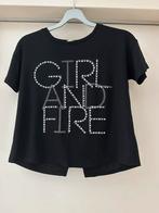 Dames zwart print shirt, Ophalen of Verzenden, Zo goed als nieuw, Zwart, Korte mouw