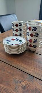 Boerenbont Kop en Schotel 12 st., Huis en Inrichting, Keuken | Servies, Ophalen, Aardewerk, Boerenbont, Kop(pen) en/of Schotel(s)