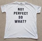 Zara t-shirt wit maat s met tekst opdruk tshirt baggy shirt, Verzenden, Zo goed als nieuw, Korte mouw, Maat 36 (S)
