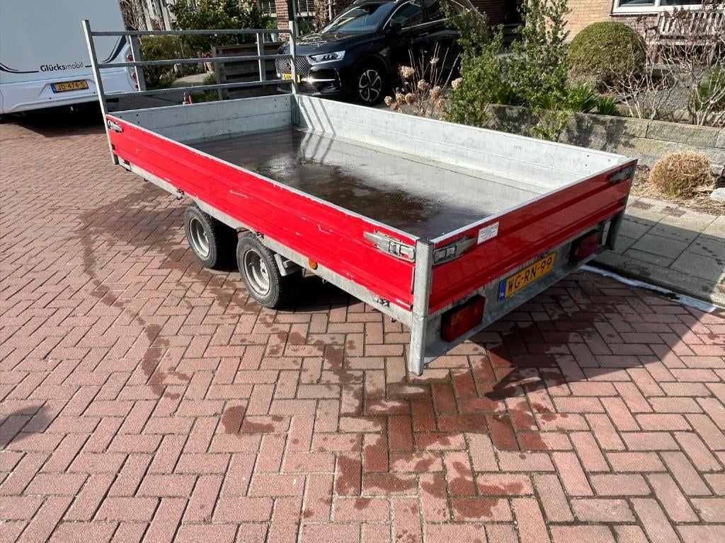 Plateau aanhangwagen (330 x 178 cm) - 2000 kg - Verdonk, Ophalen, Gebruikt