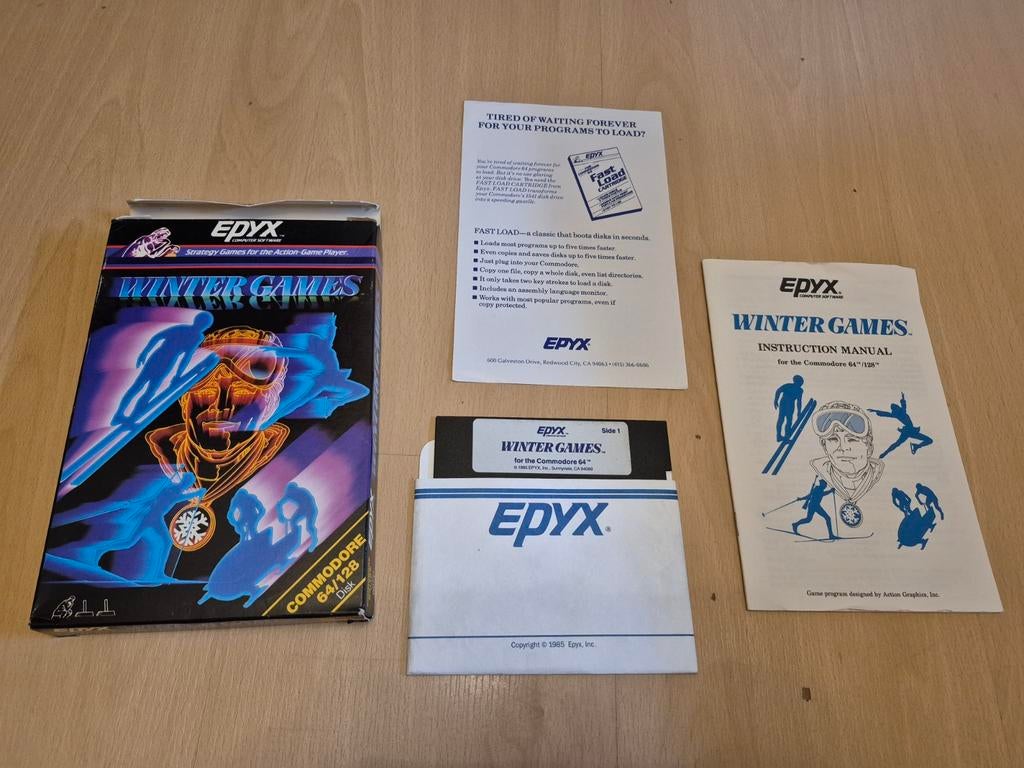 Commodore 64 C64 Disk Spel: Winter Games Big Box, Gebruikt, 1 speler, Eén computer, Ophalen of Verzenden