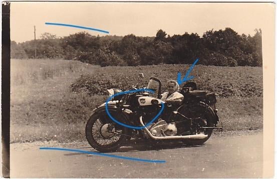 NSU motor zijspan foto vooroorlogs, Verzenden, Foto, Zo goed als nieuw, Voor 1940