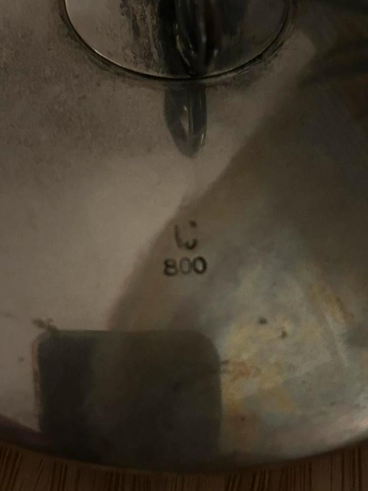 Bonbonnière met rookkristal glazen schaal en zilveren deksel, Antiek en Kunst, Antiek | Glas en Kristal, Ophalen of Verzenden