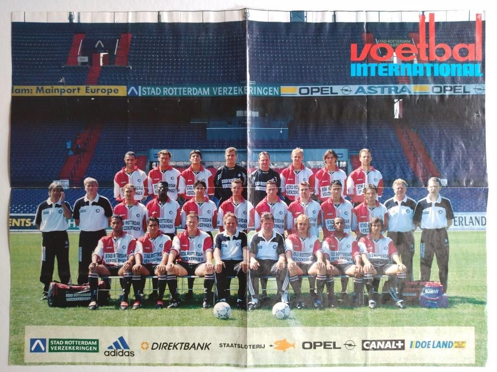 Feyenoord elftal poster vintage '95 - '97, Ophalen of Verzenden, Zo goed als nieuw, Feyenoord, Poster, Plaatje of Sticker