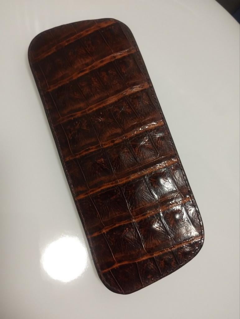 Vintage jaren zestig echt krokodil leren case bril houder, Ophalen of Verzenden, Overige merken