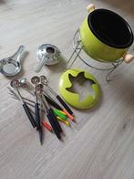Fonduepan set - Groen, compleet met vorkjes en brander, Witgoed en Apparatuur, Ophalen of Verzenden, Gebruikt, 4 t/m 7 personen