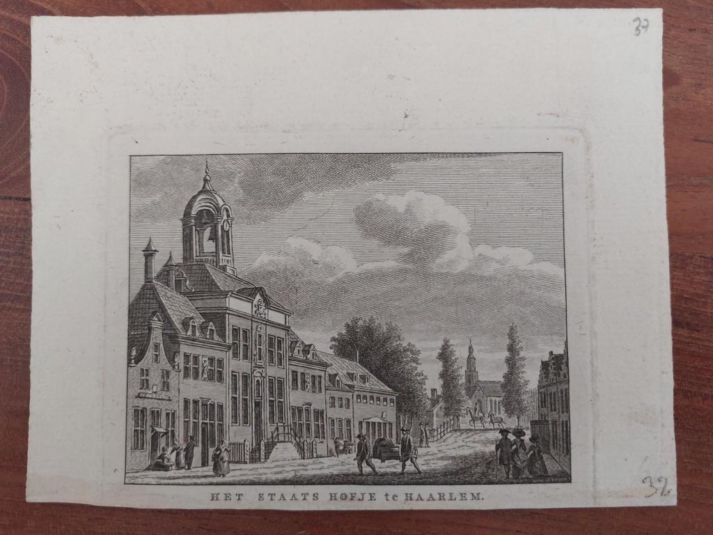 71 / het Staatshofje te Haarlem Gravure Bendorp - Bulthuis, Ophalen of Verzenden