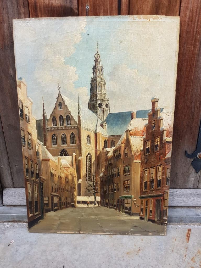 Prachtig olieverf op doek, gesigneerd door J.L. Dispo., Antiek en Kunst, Ophalen