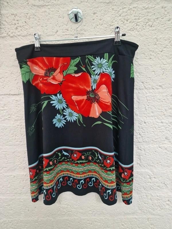 King Louie rok maat S bloemenprint zwart, Kleding | Dames, Rokken, Maat 38/40 (M), Zwart, Ophalen of Verzenden, Zo goed als nieuw