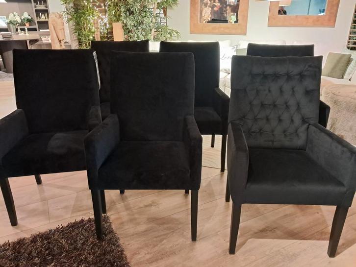 High Dining Stoelen  VAN €275 VOOR € 99, Huis en Inrichting, Stoelen, Gebruikt, Vijf, Zes of meer stoelen, Stof, Zwart, Ophalen