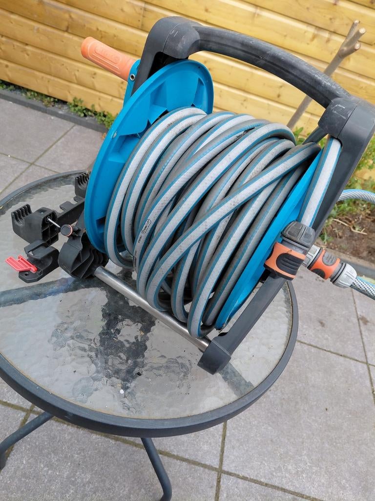 Gardena classic 50 tuinslanghaspel met slang, Tuin en Terras, Tuinslangen, Ophalen, Gebruikt, Tuinslanghaspel