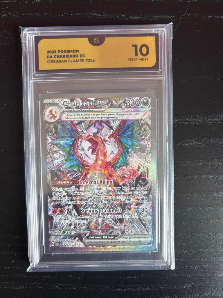 2023 Charizard EX Obsidian Flames #223 PSA 10 Gem Mint, Ophalen of Verzenden, Nieuw, Losse kaart, Foil