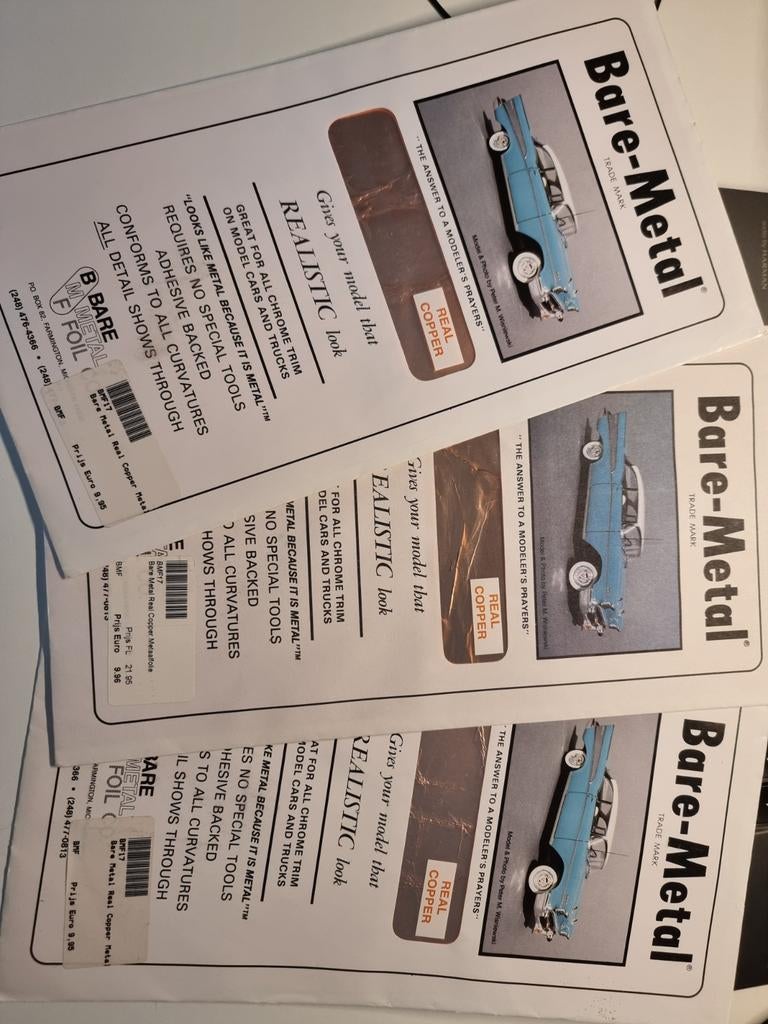 Bare-Metal Folie Koper (3 stuks) voor Modelbouw, Overige merken, 1:32 tot 1:50, Overige typen, Nieuw