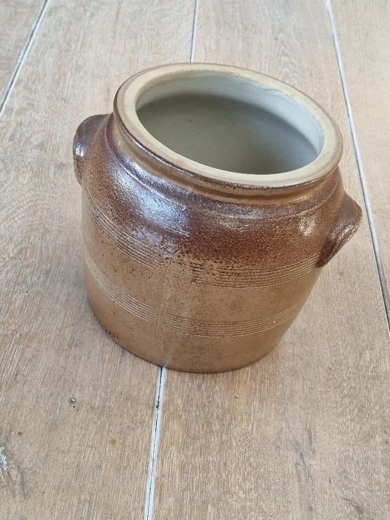 Franse bruine aardewerk inmaakpot, Antiek en Kunst, Ophalen of Verzenden