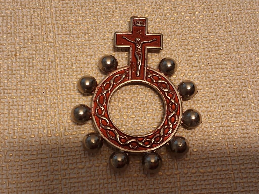Rozenkrans tientje - Vintage Italiaans design rood, Ophalen of Verzenden