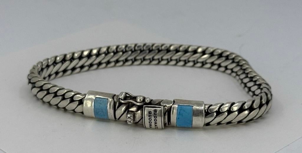 Buddha to Buddha Ben Stone Armband met Turkoois Stenen, Blauw, Ophalen of Verzenden, Zo goed als nieuw, Met edelsteen