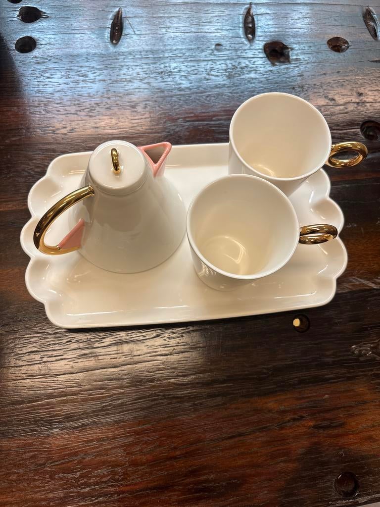 Serax theeservies met 2 kopjes en theepot, Ophalen, Keramiek, Zo goed als nieuw, Effen