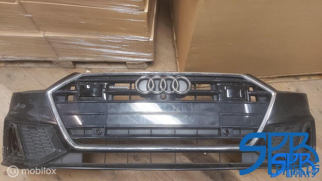 AUDI A7 4K8 S-Line VOORBUMPER GRILL GRILLE COMPLEET PDC SRA, Audi, Gebruikt, Voor, Bumper