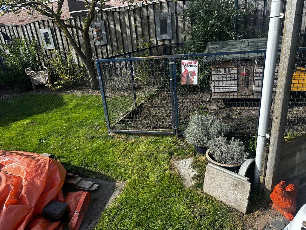 Buitenhok en ren voor kippen / konijnen, Dieren en Toebehoren, Hondenhokken, Ophalen, Zo goed als nieuw, 110 cm of meer, 100 cm of meer