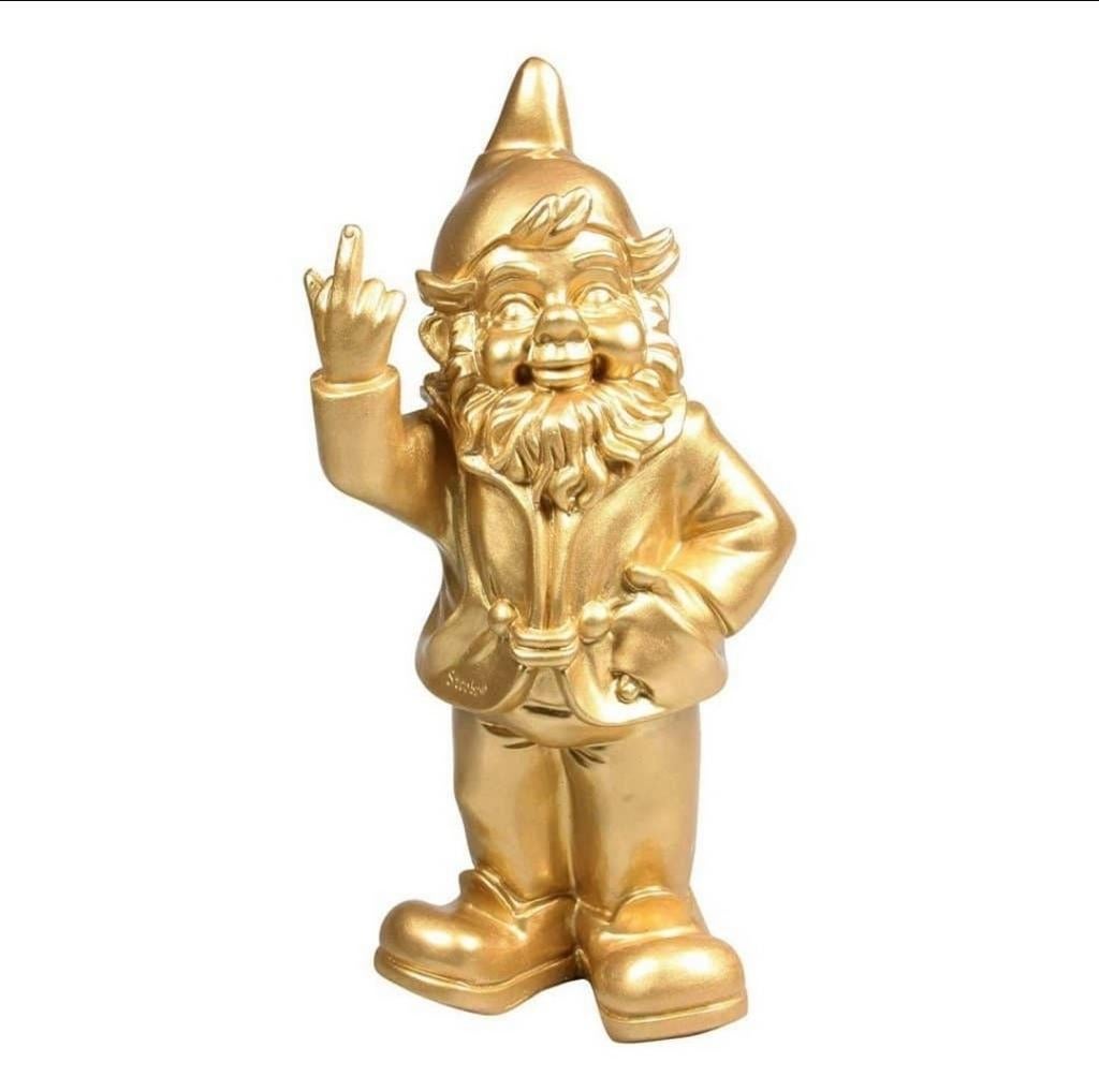 Kabouter middelvinger goud 10cm, Nieuw, Ophalen of Verzenden, X, X