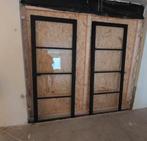 Twee zwarte opdekdeuren, Ophalen, Zo goed als nieuw, Binnendeur, 200 tot 215 cm