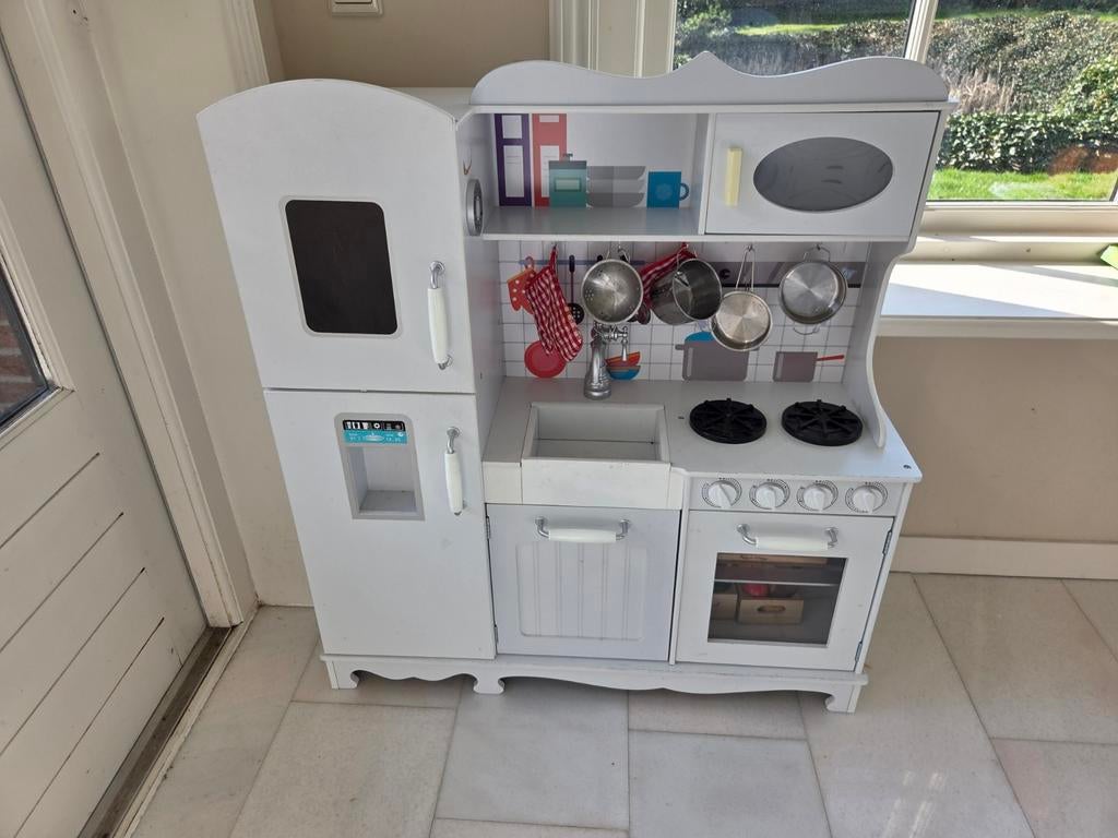 Speelkeuken speelgoed met kook accessoires, Kinderen en Baby's, Speelgoed | Speelkeukens, Ophalen, Zo goed als nieuw, Hout, Speelkeuken