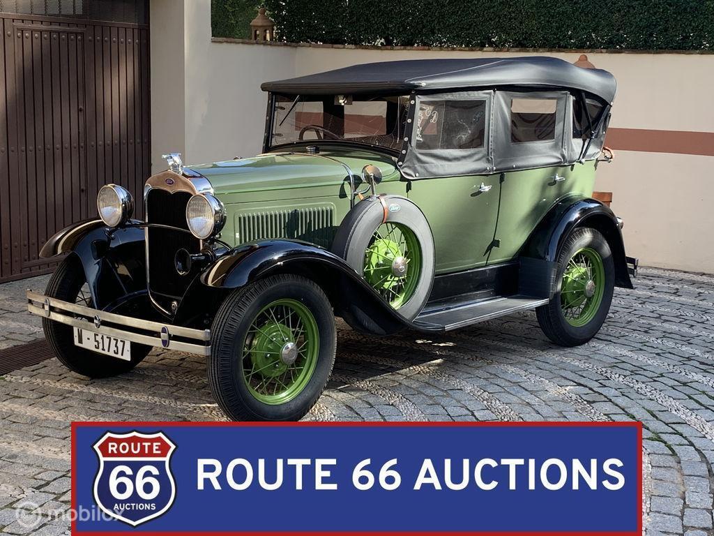 Ford Model A Phaeton Cabriolet | 1930 | Route 66 Auctions, Auto's, Oldtimers, Overige carrosserieën, Zwart, Bedrijf, Handgeschakeld