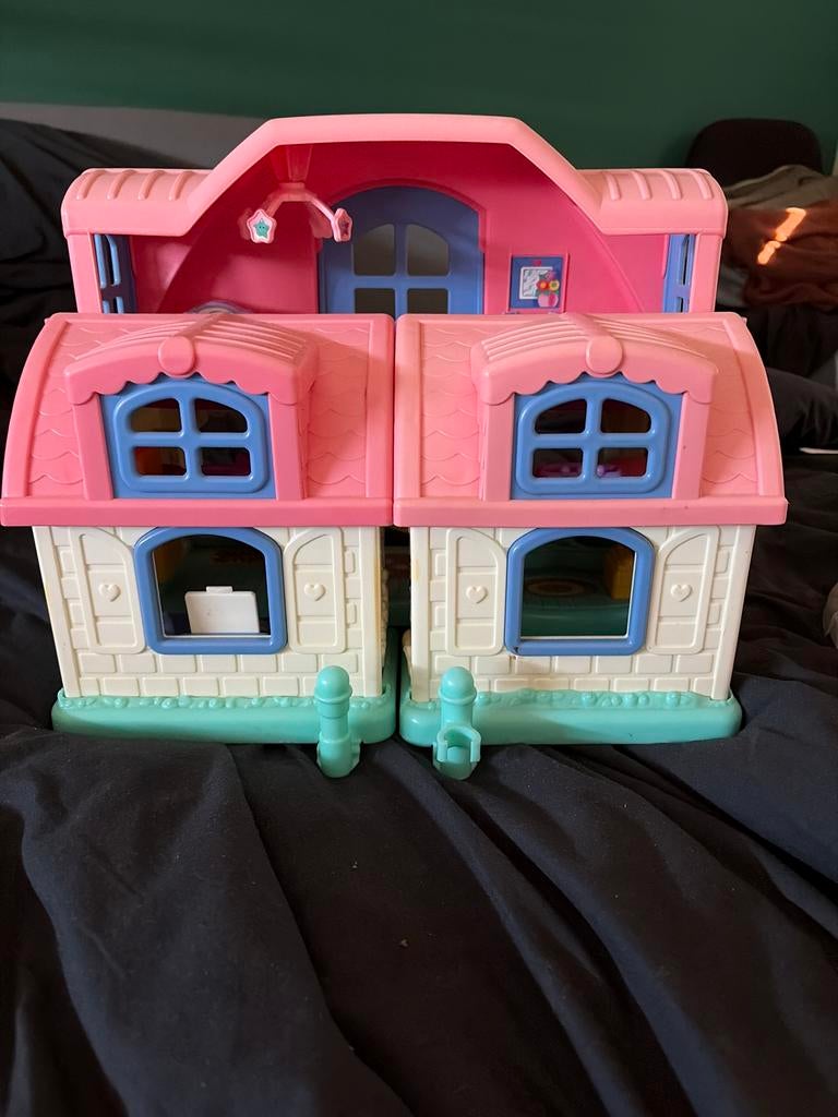 Fisher-Price Little People Poppenhuis en garage met auto’s, Kinderen en Baby's, Speelgoed | Poppenhuizen, Ophalen of Verzenden