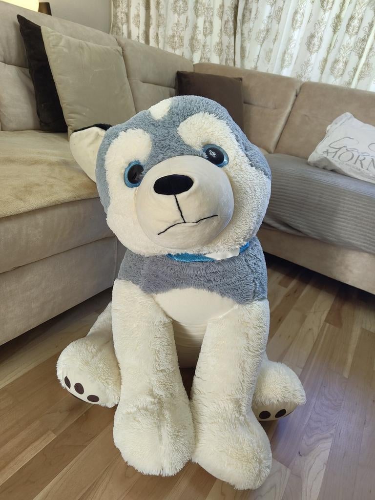 Grote knuffel blauw Wolf, Ophalen of Verzenden, Overige typen