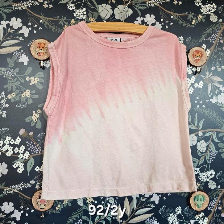 Zara roze/wit tie-dye shirt maat 92, Kinderen en Baby's, Kinderkleding | Maat 92, Ophalen of Verzenden