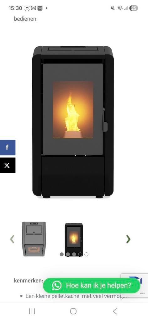 Kalor Petite 6 pelletkachel 2 jaar oud 6kw, Ophalen of Verzenden