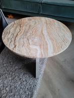 Kwantum marmer salontafel of bijzettafel, Ophalen, Gebruikt, 50 tot 100 cm, Rond